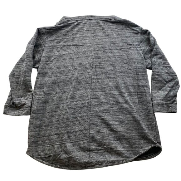 Columbia Women's T-Shirt Large Pullover Long Sleeve Gray Striped Athleisure Casu - Picture 2 of 9